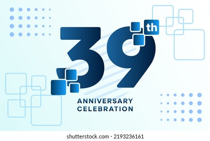 39th Anniversary celebration logotype. Anniversary celebration template design, Vector illustrations.