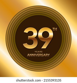39th Anniversary logotype. Anniversary celebration template design for booklet, leaflet, magazine, brochure poster, banner, web, invitation or greeting card. Vector illustrations.