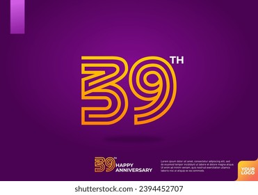 Logotipo de 39 años con fondo morado oscuro