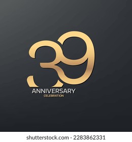 Diseño del logotipo del 39º aniversario. logo de la celebración moderna del aniversario
