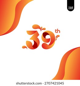 Diseño del logotipo del 39 aniversario, logotipo de Twist Ribbons