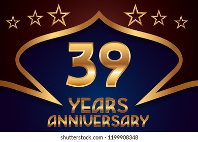 39th Anniversary numbers. background for anniversary
