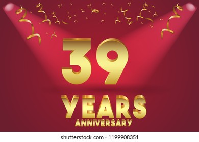 39th Anniversary numbers. background for anniversary