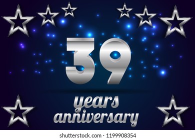 39th Anniversary numbers. background for anniversary