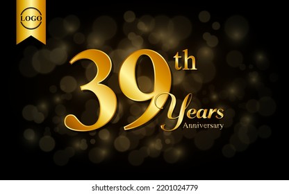 Diseño de plantillas para el 39 aniversario. para folleto, folleto, revista, póster de folleto, banner, web, invitación o tarjeta de saludo. Ilustraciones vectoriales.