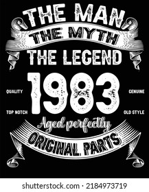 39th Birthday Vintage Legends Born In 1983 39 Years Old Retro Birthday Ideas