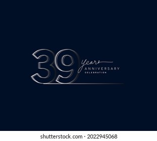 39th years anniversary celebration logotype with linked number. Simple and modern design, vector design for anniversary celebration.