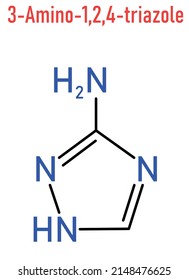 3-Amino-1,2,4-triazole (3-AT, Amitrol)  herbicide molecule. Skeletal formula.