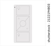 3-Button with Raise and Lower Wireless Smart Lighting Dimmer Switch Stock Illustration.