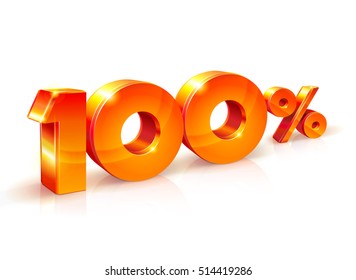 3d 100 Percent Discount Sign isolated on White Background. Special Offer 100% Discount Tag, Sale Up to 100 Percent Off, Sale Symbol, Special Offer Label, Sticker, Tag, Banner, Badge, Emblem, Icon