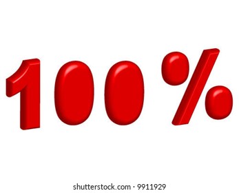 3d 100 % - vector illustration