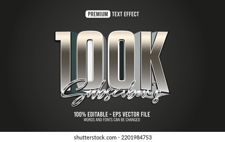 3d 100k Subscriber's sale editable text effect style for illustrator