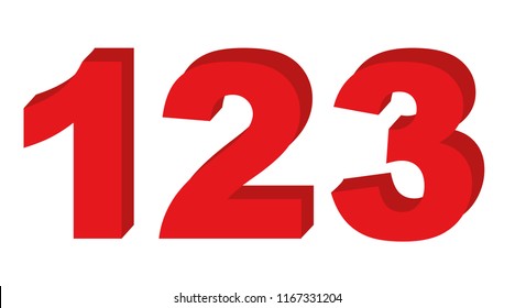 3d 123 Numbers Vector