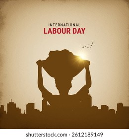 3d 1st May International Labour Day creative poster design. Premium vector background greetings and Labour Day celebrations.
