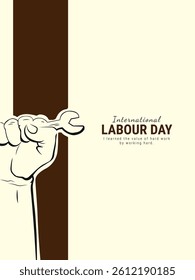 3d 1st May International Labour Day creative poster design. Premium vector background greetings and Labour Day celebrations.