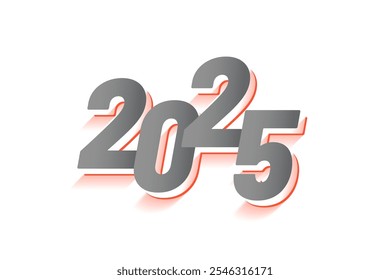 3d 2025 new year lettering background with text space vector