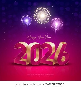 3D 2026 Happy new year letters banner, 2026 Happy new year vector art and illustration. 2026 Happy new year letters banner, Happy new year vector art and illustration. 