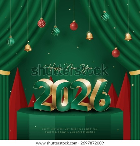 3D 2026 Happy new year letters banner, 2026 Happy new year vector art and illustration. 2026 Happy new year letters banner, Happy new year vector art and illustration. 