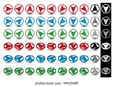 3D and 2D vector arrow collection in different colors