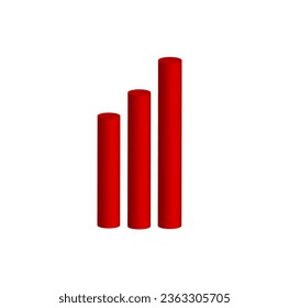 3D 3 cylinder with hi graph vector icon.
