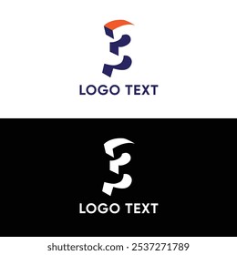 Vetor do logotipo do alfabeto plano 3D 3