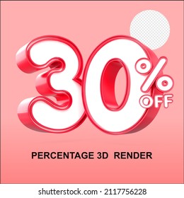 3D 30 Percentage For Discount Store