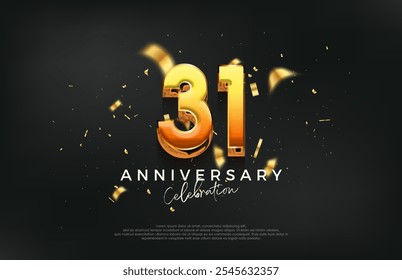 3d 31st anniversary celebration design. with a strong and bold design. Premium vector background for greeting and celebration.