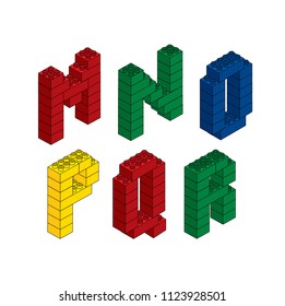 3d/ 3dimensional bricks/blocks typography design vector/illustration