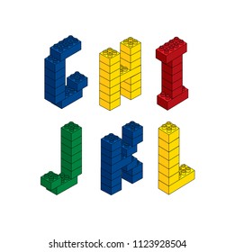 3d/ 3dimensional bricks/blocks typography design vector/illustration