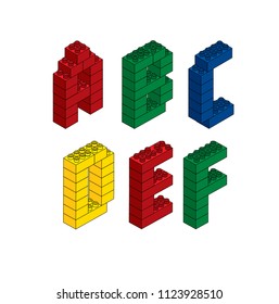 3d/ 3dimensional bricks/blocks typography design vector/illustration