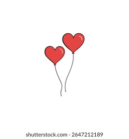 a 3d 4 heart balloon icon floating upward