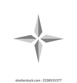 Estrella biselada de 3 d 4 puntos. Ilustración del vector