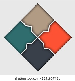 3d 4 Steps or Elements Business Infographics Vector