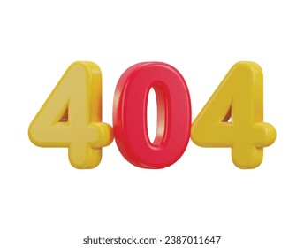 3d 404 not found icon vector illustration