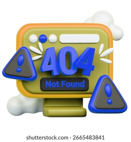 3D 404 Icono no encontrado Ilustración