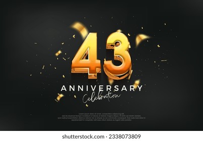 3d 43th anniversary celebration design. with a strong and bold design. Premium vector background for greeting and celebration.