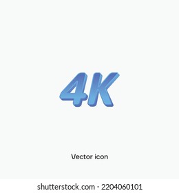 Icono de vector de película 3D 4K. Calidad premium.