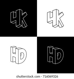3D 4k symbol vector illustration