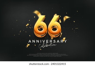 3d 66th anniversary celebration design. with a strong and bold design. Premium vector background for greeting and celebration.