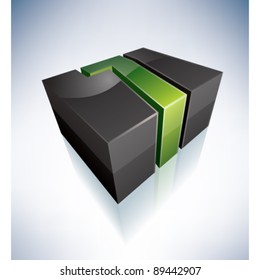 3D 7 green logo number