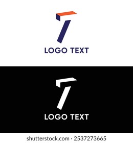 Vetor do logotipo do alfabeto plano 3D 7