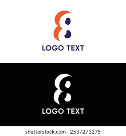 3D 8 Logo Flaches Alphabet Logo Vektor