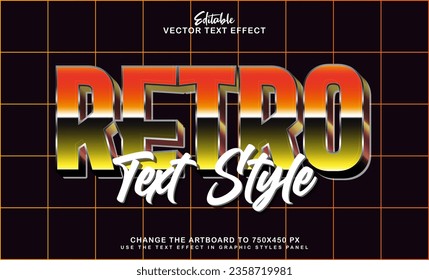 3d 80s retro editable text effect style