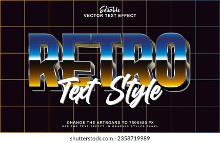 3d 80s retro editable text effect style