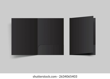 3D A4 Size Single Pocket Folder, open Leaflet, bifold mockup isolated on background.Blank folder paper template for business presentation document, flyer, catalogue, advertising or any creative work
