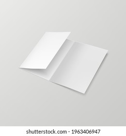 3D A4 Three Fold Blank Brochure Template. EPS10 Vector