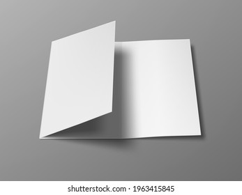 3D A4 Three Fold Blank Brochure Template. EPS10 Vector