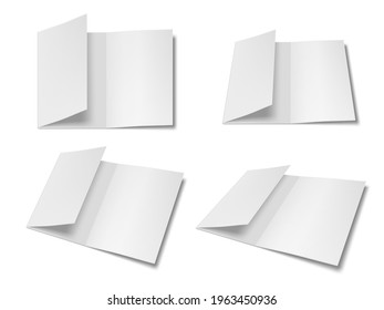 3D A4 Three Fold Blank Brochure Set Template. EPS10 Vector