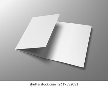 3D A4 Three Fold Blank Brochure Template. EPS10 Vector