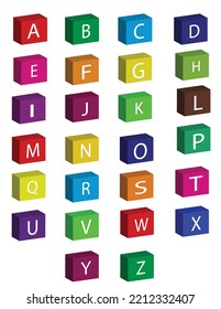 3d ABC blocks connecting jigsaw puzzle. Symbol of business teamwork and baby kid intelligence development concept, cooperation, partnership,3D Colored Cube Alphabet,alphabet cubes with letters A,B,C.